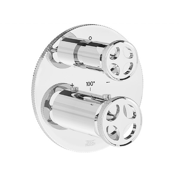Franz Viegener Techno Chic Knurled Concealed Thermostatic Valve with Two Way Diverter
