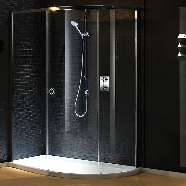Matki Radiance Curved Corner Offset Shower Enclosure with Integrated Tray