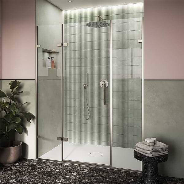 C.P. Hart Odyssey Central Hinged Shower Door with Two Inline Panels
