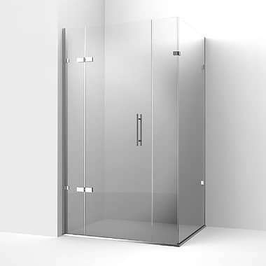 C.P. Hart Odyssey Central Hinged Shower Door with Two Inline Panels and Return