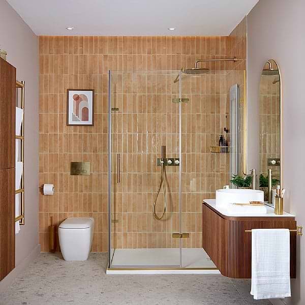 C.P. Hart Odyssey Inline Panel Hinged Shower Door with Return