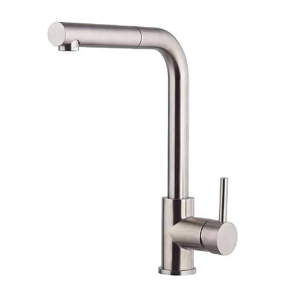 C.P. Hart Spillo Steel Single Lever Kitchen Mixer with Extractable Handshower and 90 Degree Swivel Spout