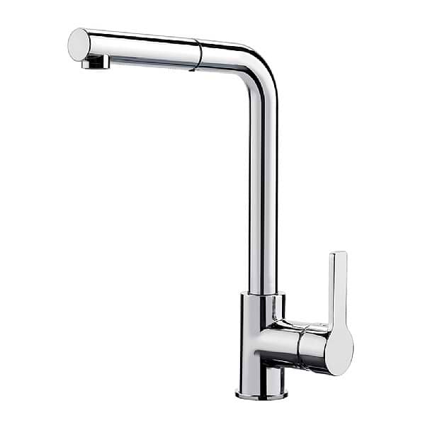 C.P. Hart Mast Kitchen Mixer with 90 Degree Swivel Spout and Brass 2-Jet Extractable Handshower