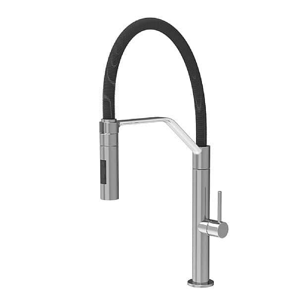 C.P. Hart Spillo Kitchen Mixer B with ABS Swivel 2-Jet Flexible Handshower with Black Hose