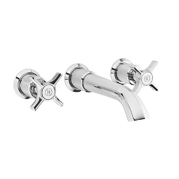C.P. Hart Epoch Wall-Mounted 3-Piece Bath Mixer 185-215mm Spout