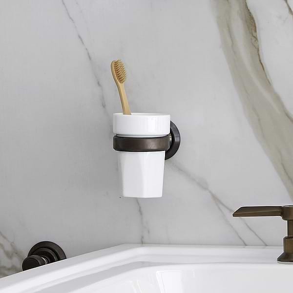 C.P. Hart Epoch Wall-Mounted White Ceramic Tumbler