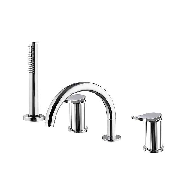 C.P. Hart FLO Four Hole Bath Mixer with 232mm Spout & Handshower