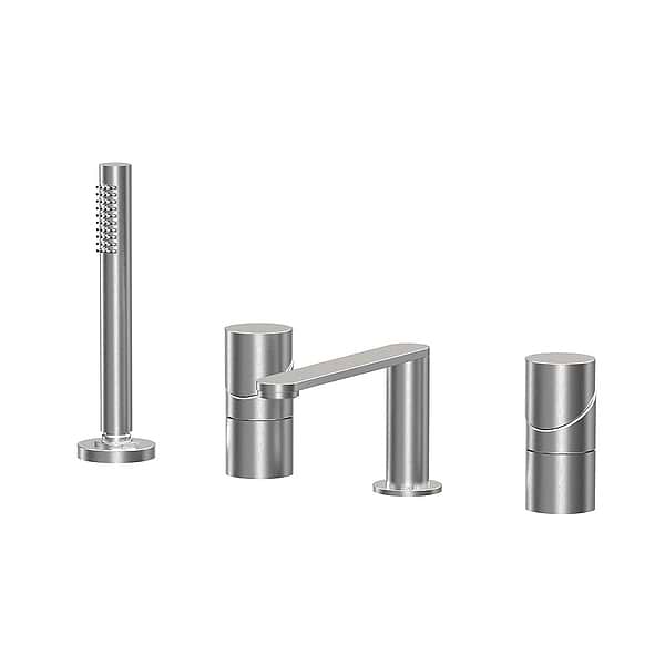 C.P. Hart Slide Four Hole Bath Mixer with Spout & Handshower