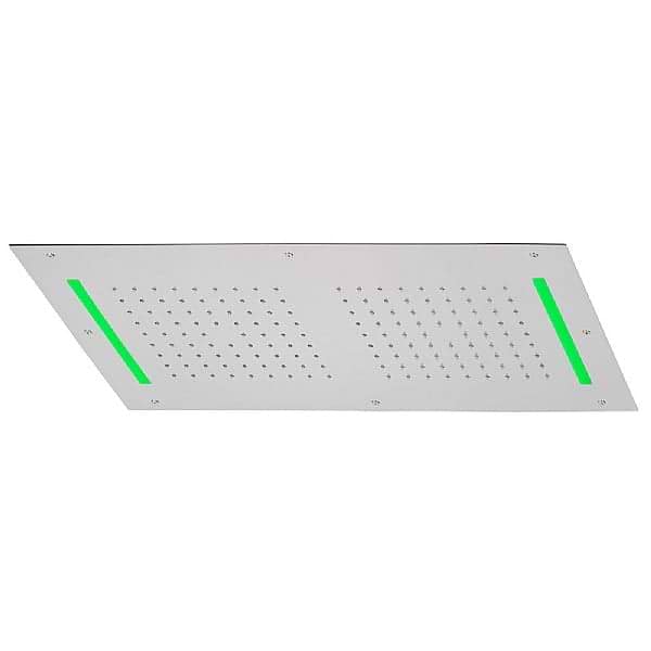 C.P. Hart Spillo Spa Ceiling Flush Chromotherapy Shower Head with Double Rain Showers 700x400mm