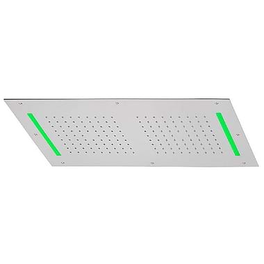C.P. Hart Spillo Spa Ceiling Flush Chromotherapy Shower Head with Double Rain Showers 700x400mm