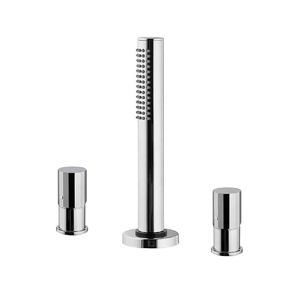 C.P. Hart Spillo Tech V Three Hole Bath Mixer with Handshower
