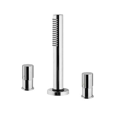 C.P. Hart Spillo Tech V Three Hole Bath Mixer with Handshower