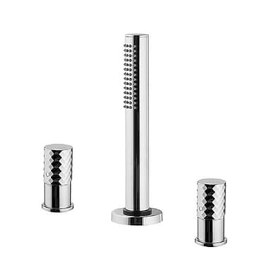 C.P. Hart Spillo Tech X Three Hole Bath Mixer with Handshower