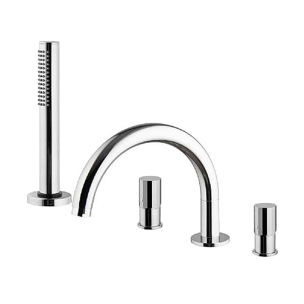 C.P. Hart Spillo Tech V Four Hole Bath Mixer with 232mm Spout & Handshower