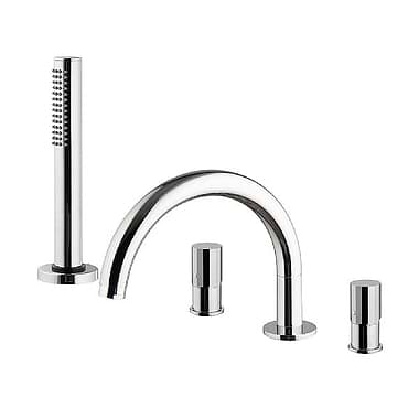 C.P. Hart Spillo Tech V Four Hole Bath Mixer with 232mm Spout & Handshower