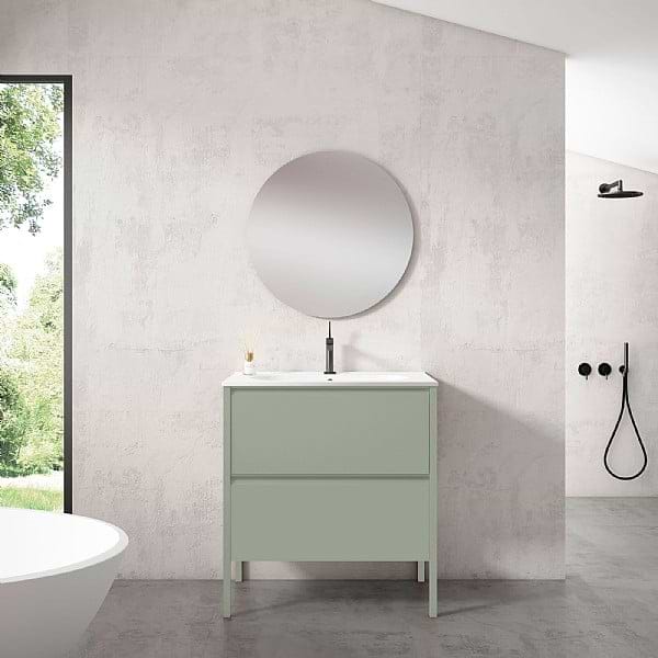 C.P. Hart Koyo Two Drawer Vanity Unit with Lacquered Structure 800mm