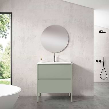 C.P. Hart Koyo Two Drawer Vanity Unit with Lacquered Structure 800mm