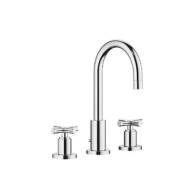 Dornbracht Tara. 3-Piece Cross Handle Basin Mixer 135mm Projection