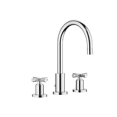Dornbracht Tara. 3-Piece Cross Handle Basin Mixer 165mm Projection