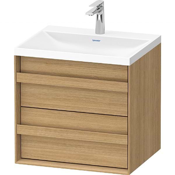 Duravit Ocavo Vanity Unit with Vitrium C-shaped basin, One Drawer and Pull-Out Compartment 600x554mm