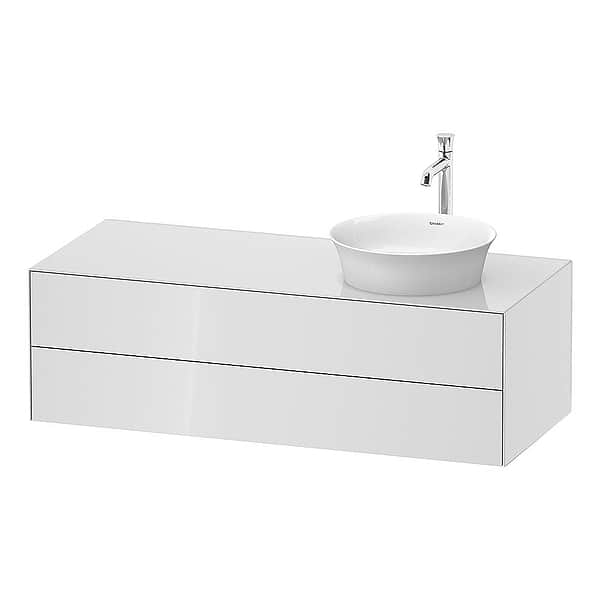 Duravit White Tulip Wall-Mounted Vanity Unit. 1300x550mm. For One Bowl. Drawers