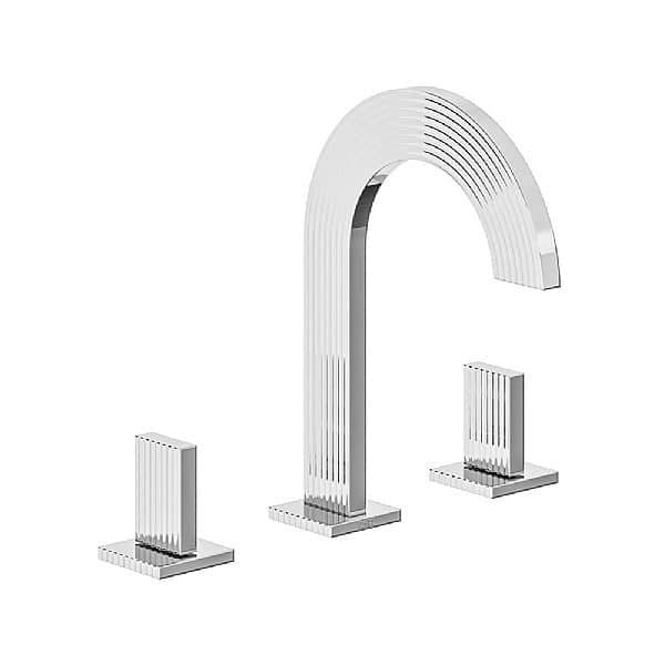 Franz Viegener Groovy Three Hole Basin Mixer with Fixed Spout & Click Clack Waste