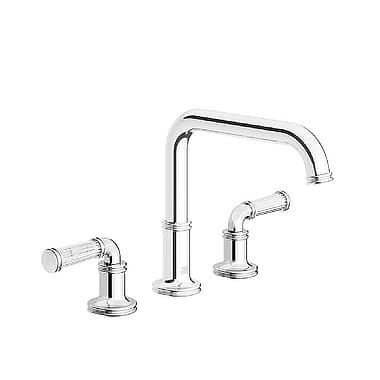 Franz Viegener Classic Fluted Three Hole Deck-Mounted Bath Mixer 200mm