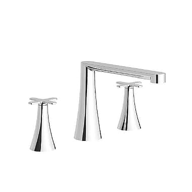 Franz Viegener Konic Cross Three Hole Deck-Mounted Bath Mixer 200mm