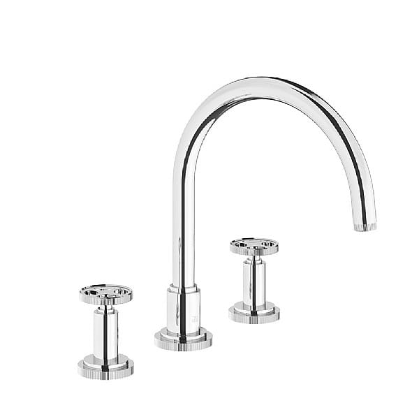 Franz Viegener Techno Chic Vertical Lines Three Hole Deck-Mounted Bath Mixer 236mm