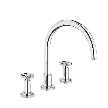 Franz Viegener Techno Chic Vertical Lines Three Hole Deck-Mounted Bath Mixer 236mm