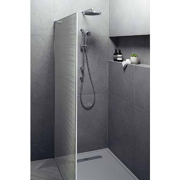 Matki EauZone Framed Wet Room Panel with Silver Mesh Glass