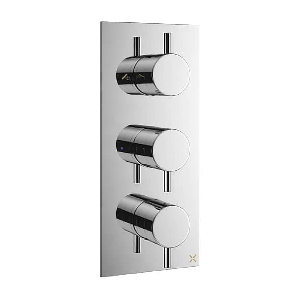 Crosswater MPRO 3 Outlet 3 Handle Thermostatic Shower Valve Trimset