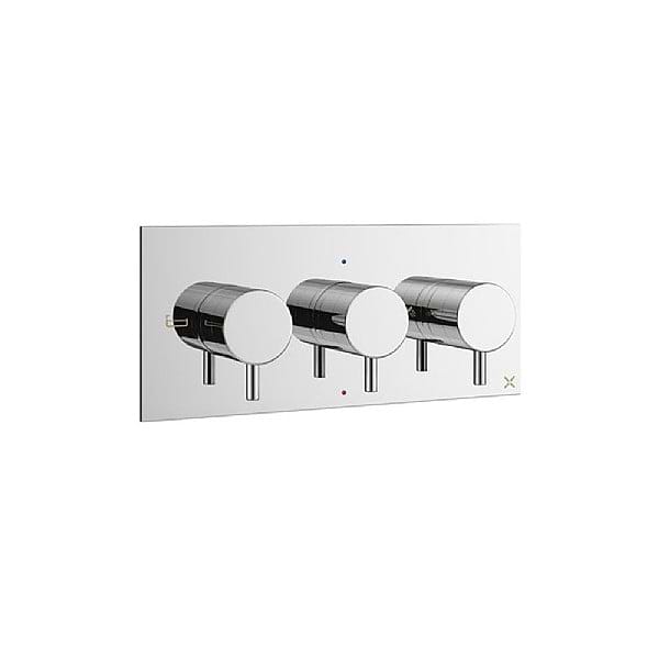 Crosswater MPRO 3 Outlet 3 Handle Thermostatic Shower Valve Landscape Trimset
