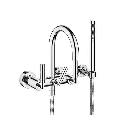 Dornbracht Tara. Wall-Mounted Lever Handle Bath Mixer with Hand Shower
