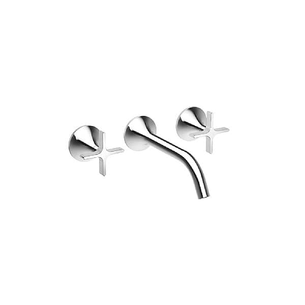 Dornbracht VAIA Wall-mounted Three Piece Cross Handle Basin Mixer 190mm Projection