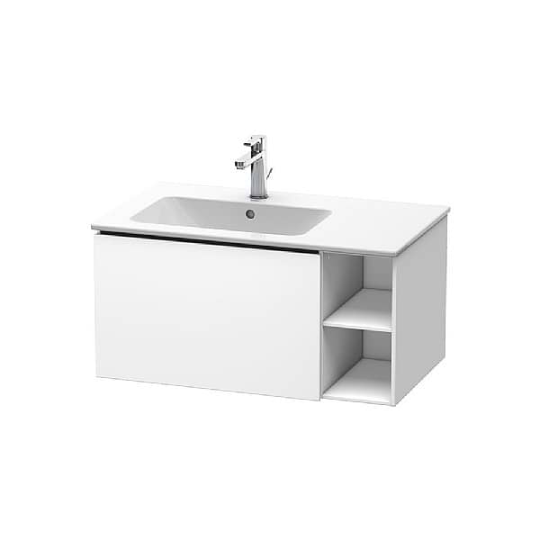 Duravit L-Cube Vanity Unit with Pull-Out Compartment and Right Shelf for ME by Starck Basin 820x481mm