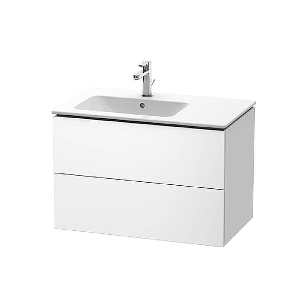Duravit L-Cube Vanity Unit with Two Drawers for ME by Starck Left Asymmetric Basin 820x481mm