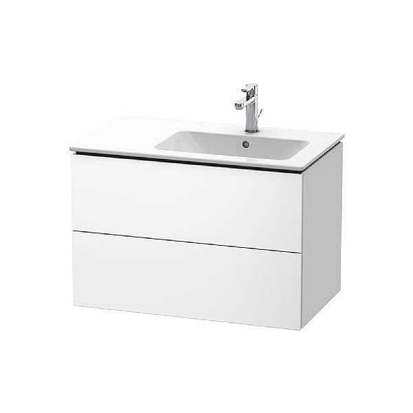 Duravit L-Cube Vanity Unit with Two Drawers for ME by Starck Right Asymmetric Basin 820x481mm
