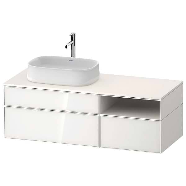 Duravit Zencha Vanity Unit with Two Pull-Out Compartments, Drawer and Open Compartment 1300x550mm