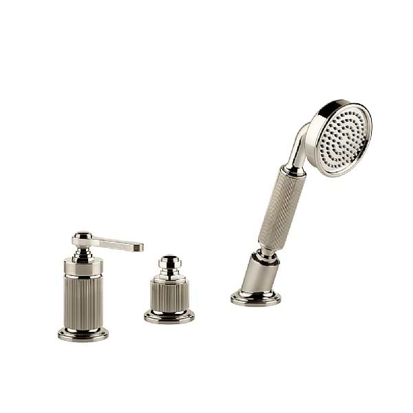 Gessi Venti20 Three Piece Bath Shower Mixer with Diverter and Supply to Bath