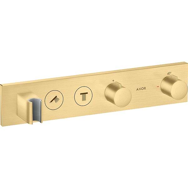 AXOR ShowerSolutions Thermostatic module Select 460/90 for concealed installation for 2 outlets Brushed Gold Optic