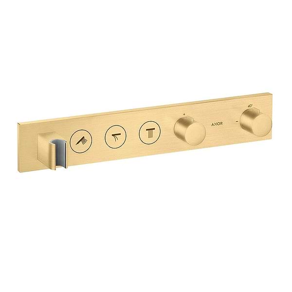 AXOR ShowerSolutions Thermostatic Module Select 530/90 for 3 Outlets Brushed Gold Optic