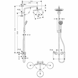 hansgrohe Croma 220 Shower Set | Shower Mixer Sets | CP Hart