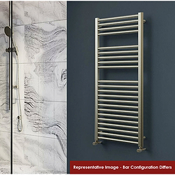 Vogue Focus Wall Mounted Heated Towel Rail 1200 x 505mm Brushed Nickel